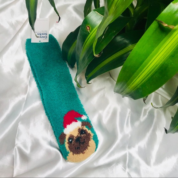Old Navy Accessories - NWT Christmas Fuzzy Pug Socks